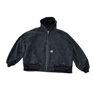 Carhartt Men's J131-BLK Hooded Jacket Thermal Lined Size 3XL 30 x 29